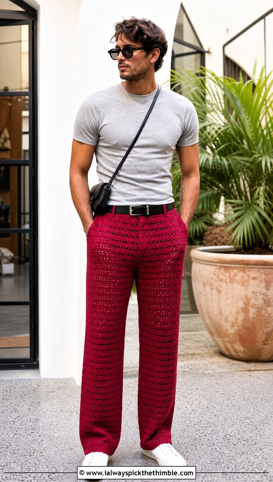Crochet Pants With Fitted T Shirt - 20 crochet clothes men ideas