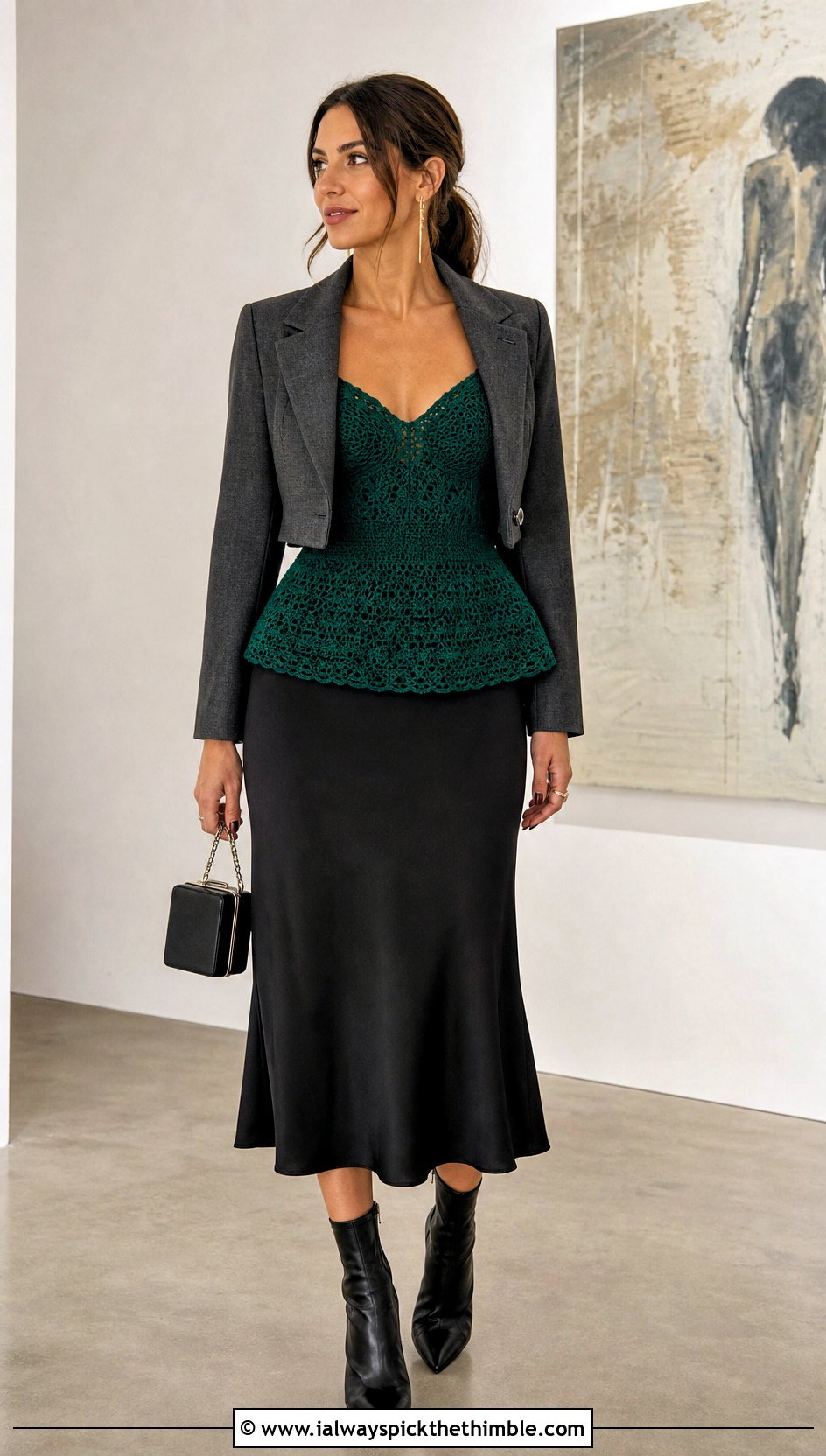 Crochet Peplum Top With Midi Skirt - 20 crochet witchy clothes and outfit ideas