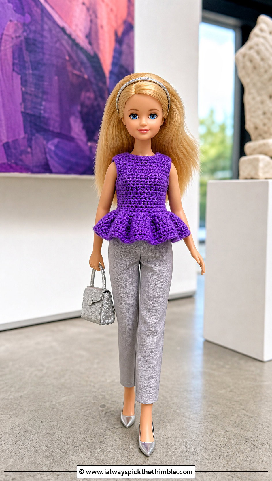 Crochet Peplum Top With Tailored Pants - 15 Crochet Kelly Doll Clothes and outfit ideas