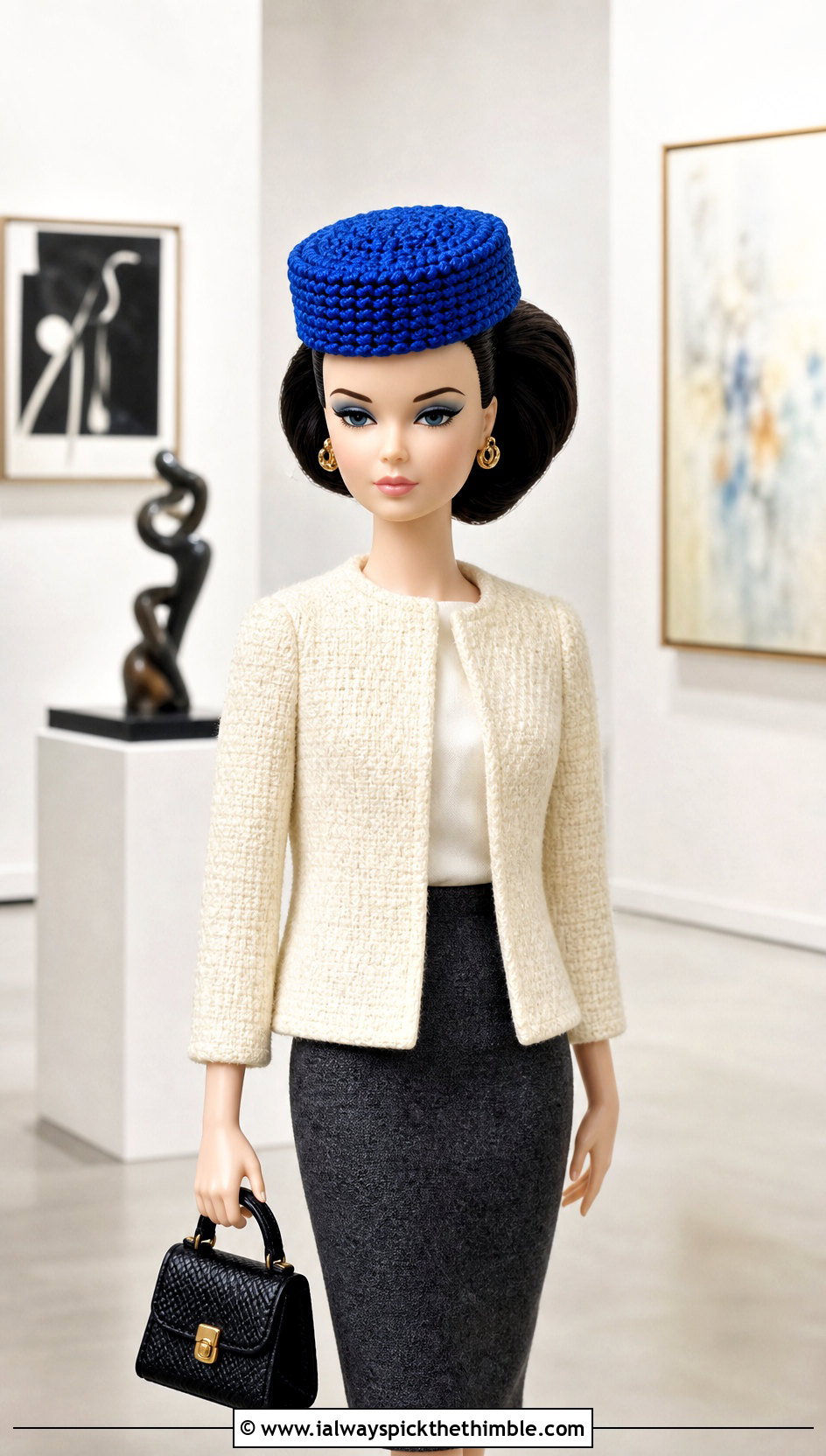 Crochet Pillbox Hat Doll Outfit With Collarless Jacket - 25 crochet hat for doll outfit ideas