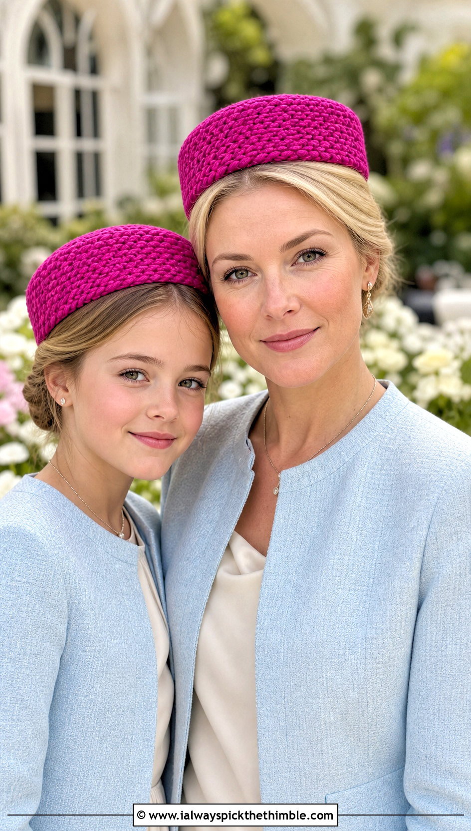 Crochet Pillbox Hat With Collarless Jackets - 20 Mommy And Me Crochet Hats outfit ideas