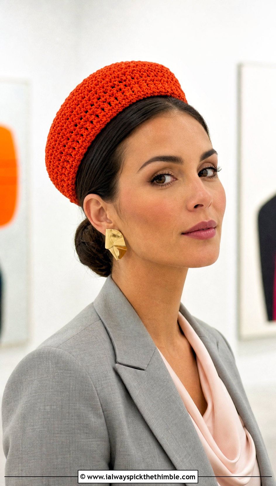 Crochet Pillbox Hat With Pantsuit - 20 Cute Crochet Hats outfit ideas