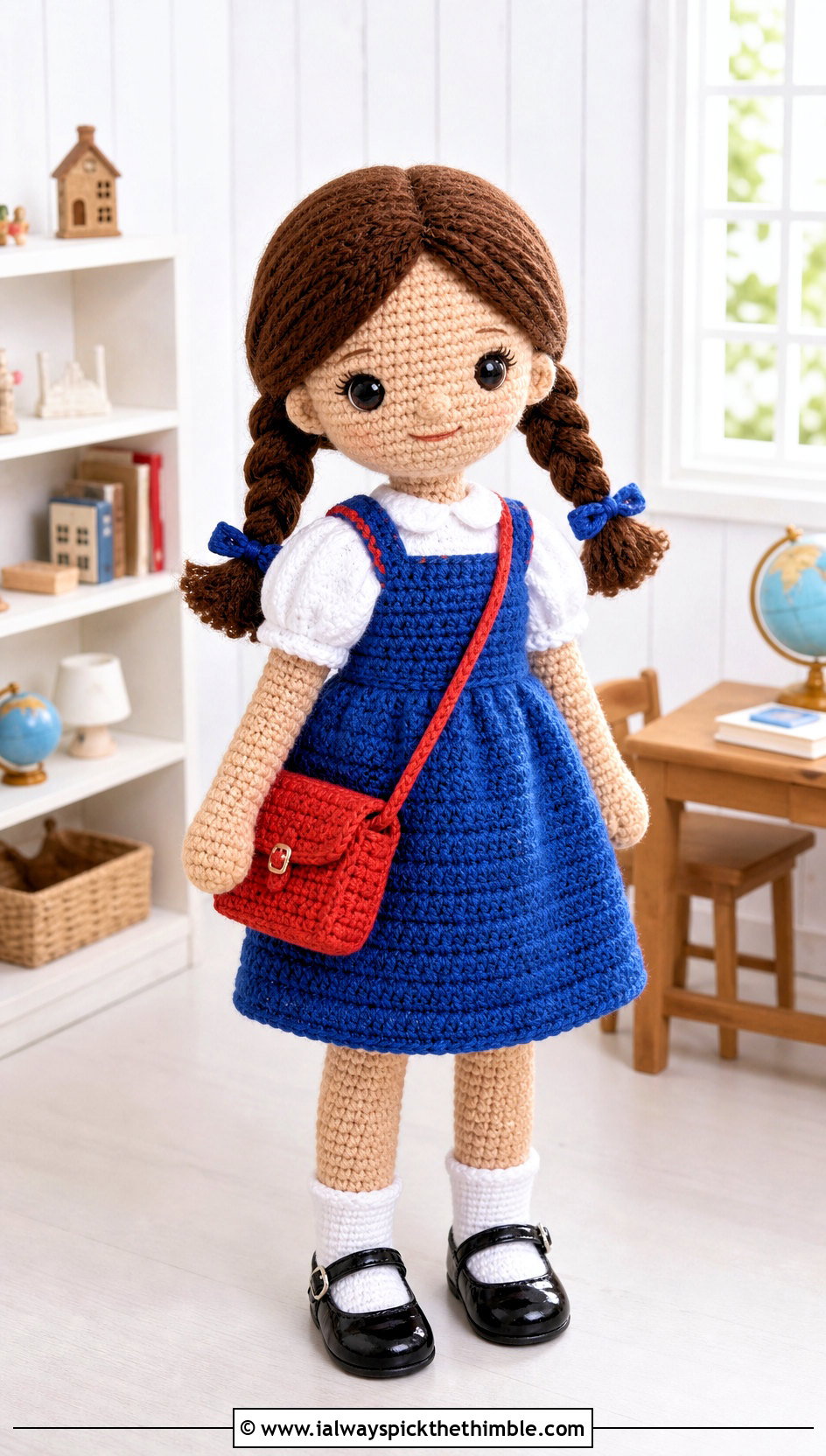 Crochet Pinafore Dress With Blouse And Mary Janes - 20 crochet doll and clothes and outfit ideas