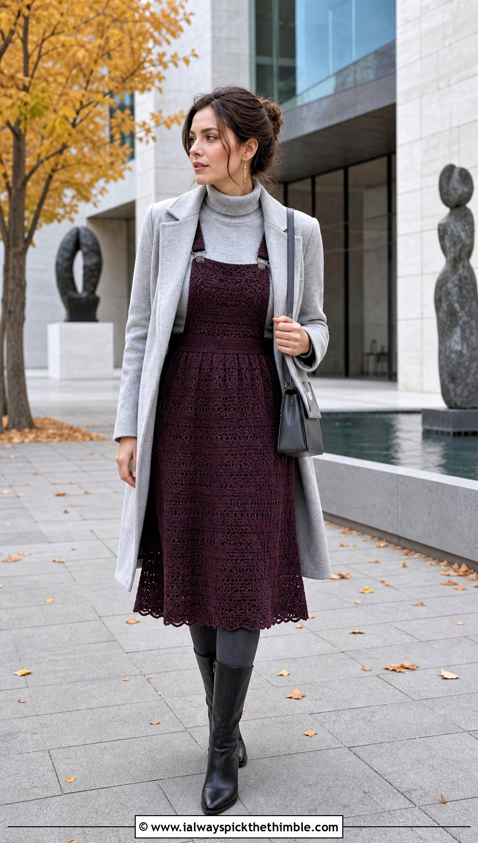 Crochet Pinafore Overalls With Turtleneck - 25 crochet overalls outfit ideas