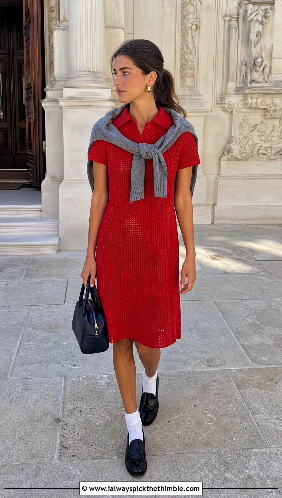 Crochet Polo Dress With Loafers - 25 simple crochet dress women outfit ideas