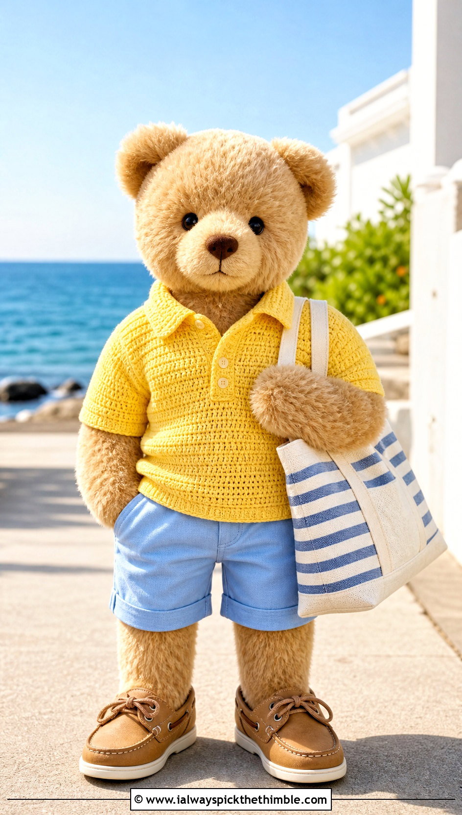 Crochet Polo Shirt With Chino Shorts - 25 crochet teddy clothes and outfit ideas