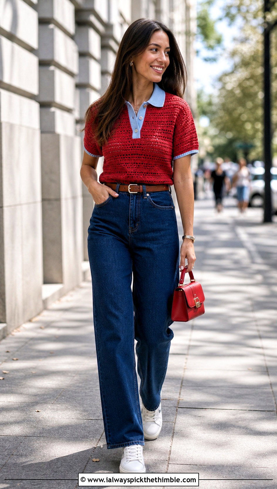 Crochet Polo Shirt With Straight Leg Jeans - 25 Kawaii Crochet Clothes and outfit ideas
