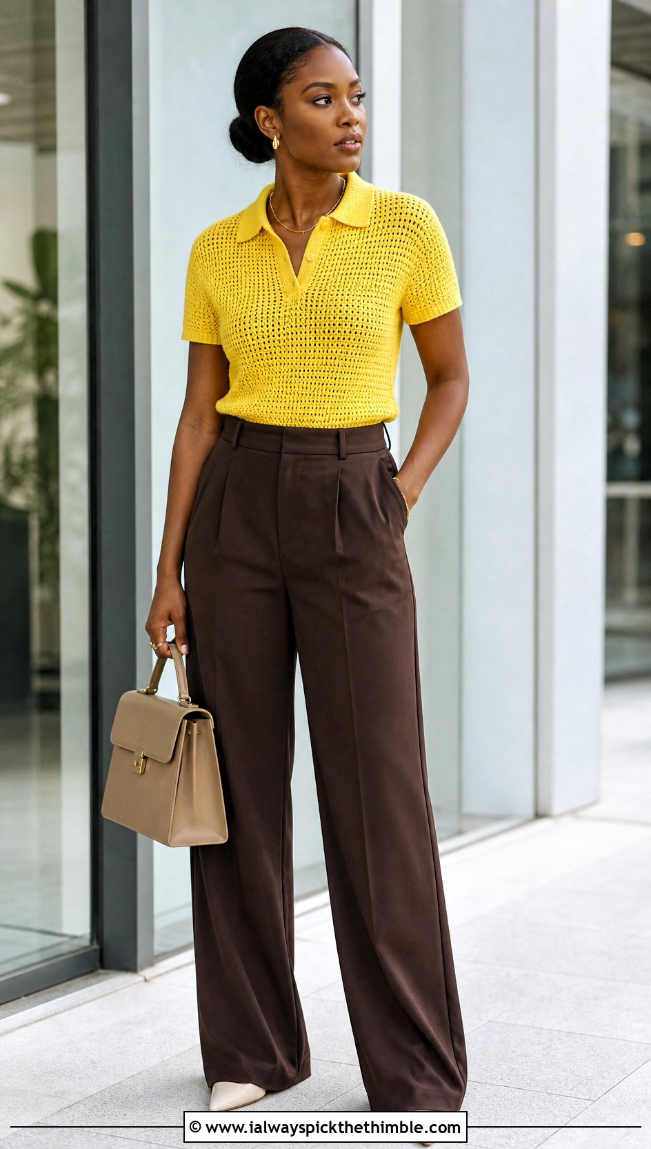 Crochet Polo Shirt With Tailored Trousers - 25 crochet outfits black women outfit ideas