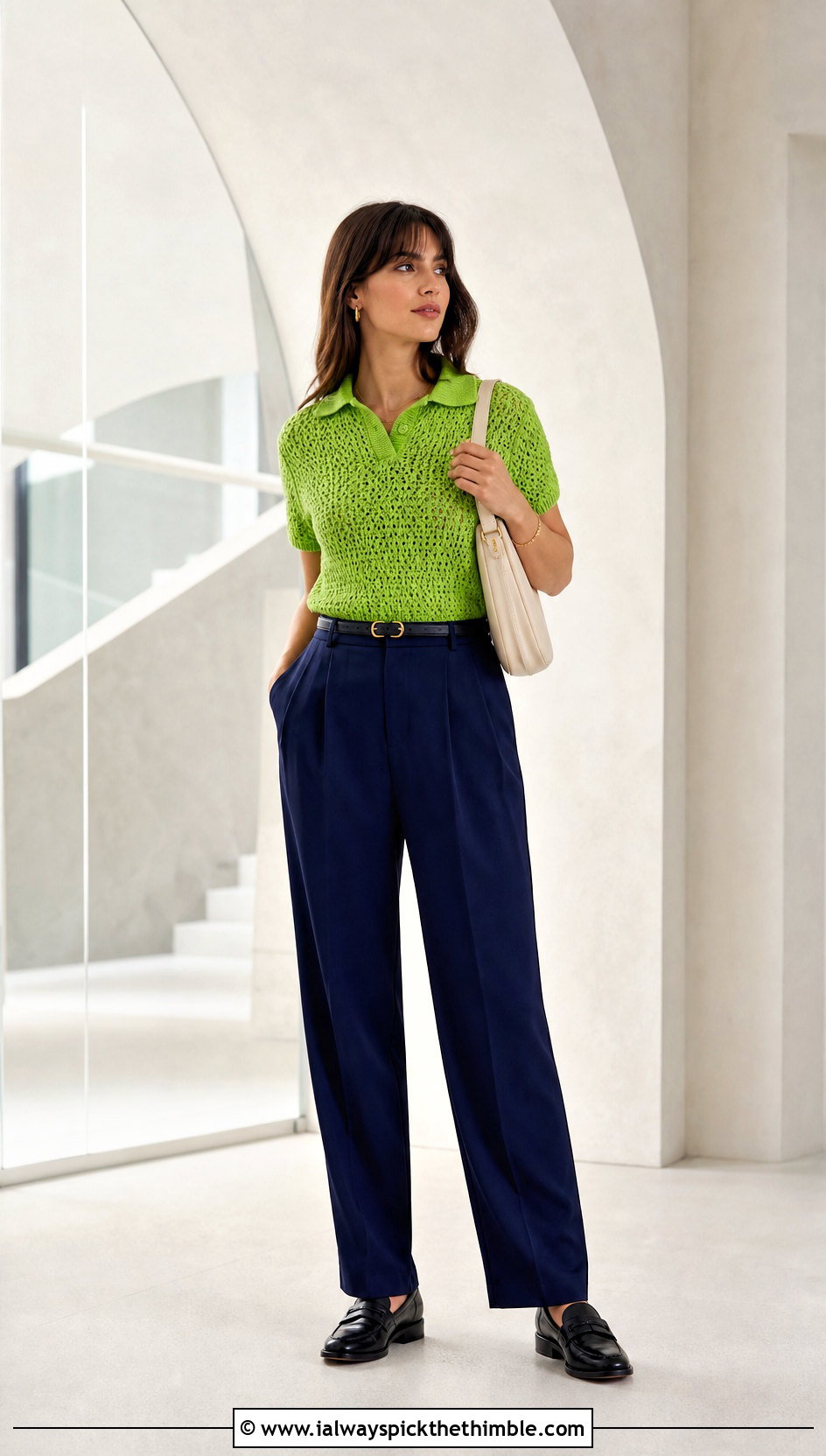 Crochet Polo T Shirt With Pleated Pants - 25 crochet t shirt outfit ideas