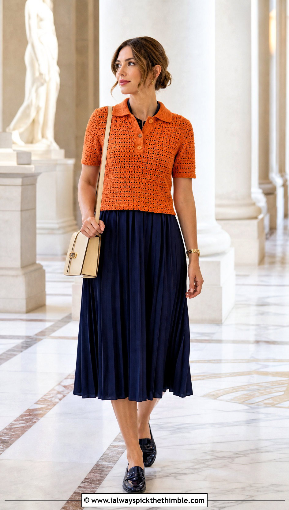 Crochet Polo Top With Pleated Dress - 20 Dresses With Crochet Top outfit ideas