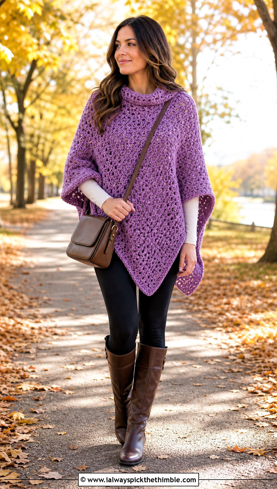 Crochet Poncho With Leggings And Riding Boots - 25 aesthetic crochet clothes and outfit ideas