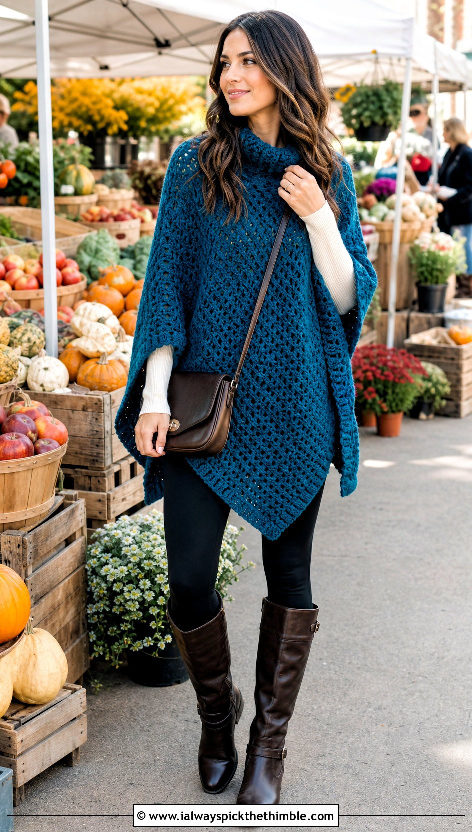 Crochet Poncho With Leggings And Riding Boots - 25 crochet clothing and accessories ideas