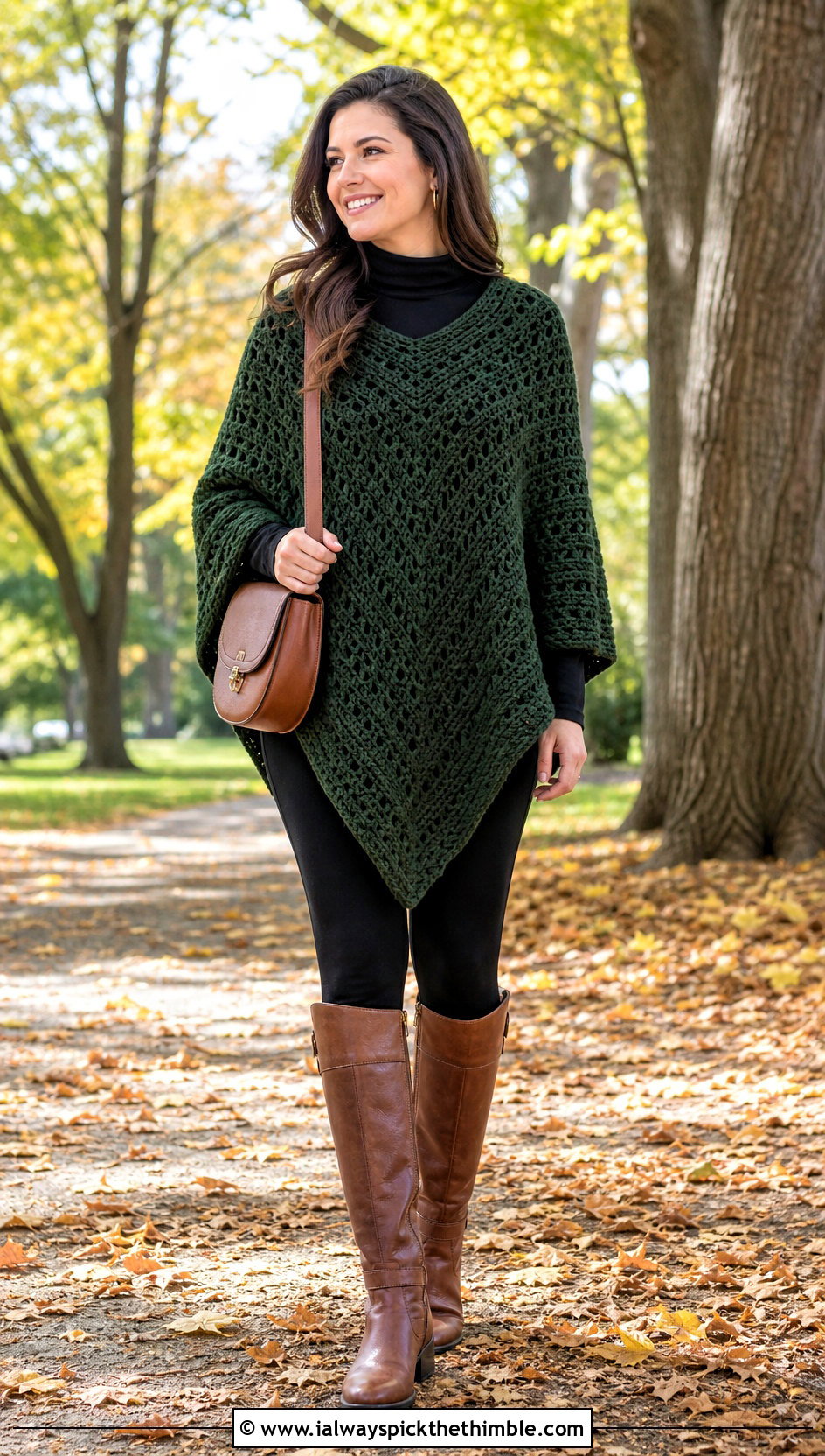 Crochet Poncho With Leggings And Riding Boots - 25 crochet fall clothes and outfit ideas
