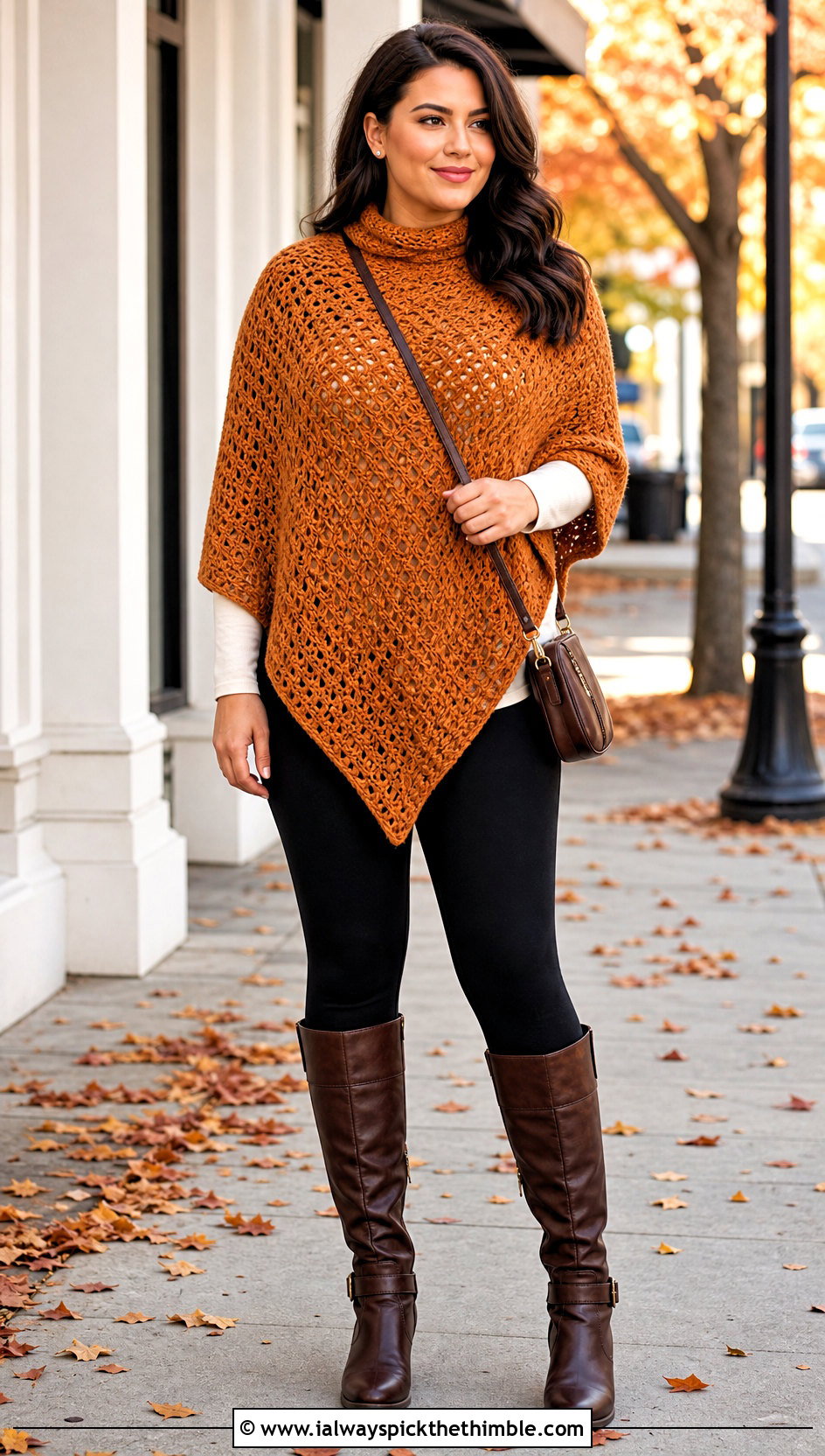 Crochet Poncho With Leggings And Riding Boots - 25 crochet outfit ideas