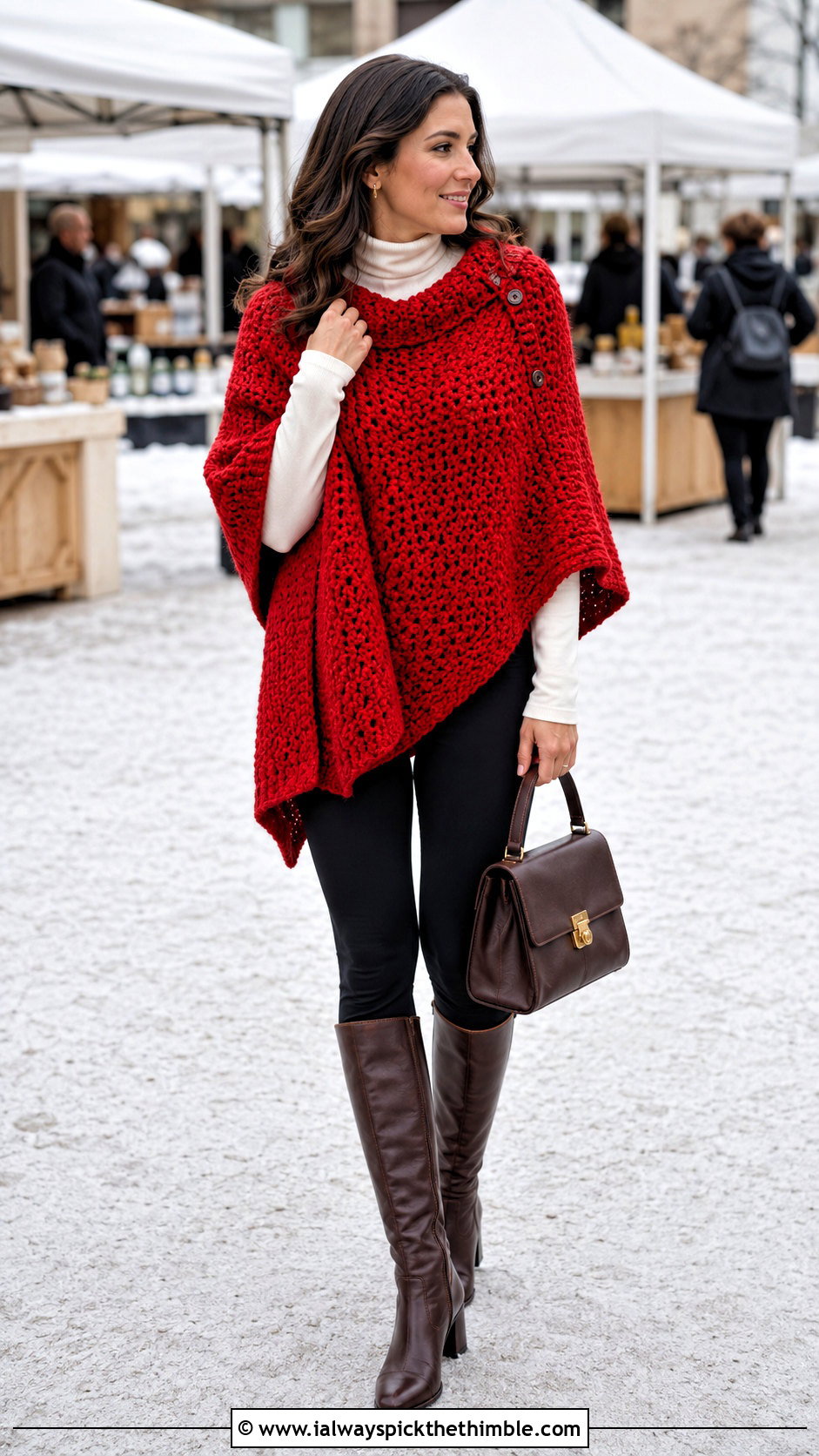 Crochet Poncho With Leggings And Riding Boots - 25 crochet winter clothes and outfit ideas
