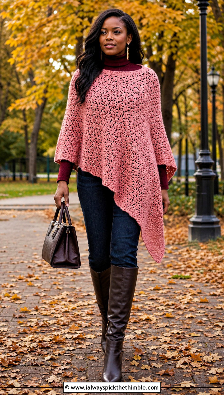 Crochet Poncho With Turtleneck And Jeans - 25 crochet outfits black women outfit ideas