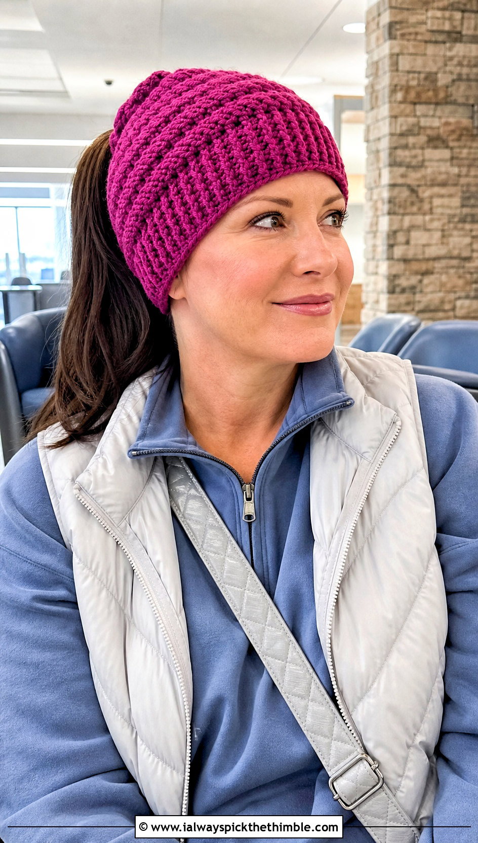 Crochet Ponytail Chemo Beanie With Hair And Matching Lounge Set - 15 crochet chemo hat with hair outfit ideas