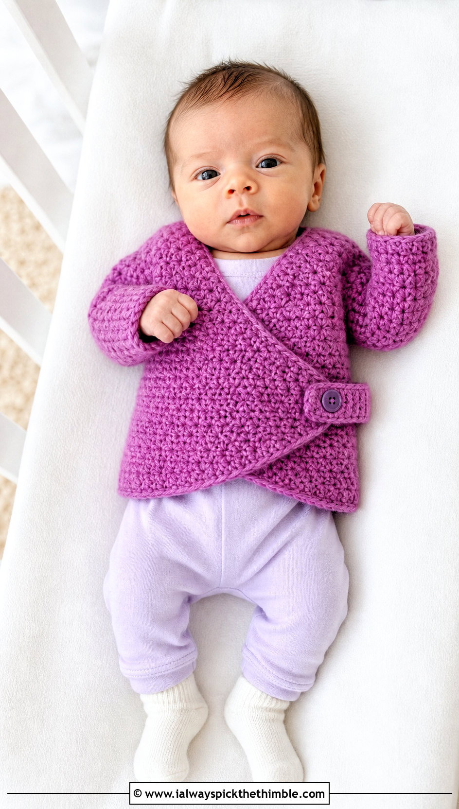 Crochet Preemie Kimono Jacket With Cotton Romper - 20 Crochet Premie Clothes and outfit ideas