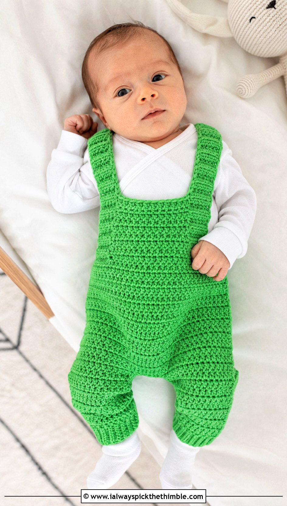 Crochet Preemie Overall Romper With White Bodysuit - 20 Crochet Premie Clothes and outfit ideas