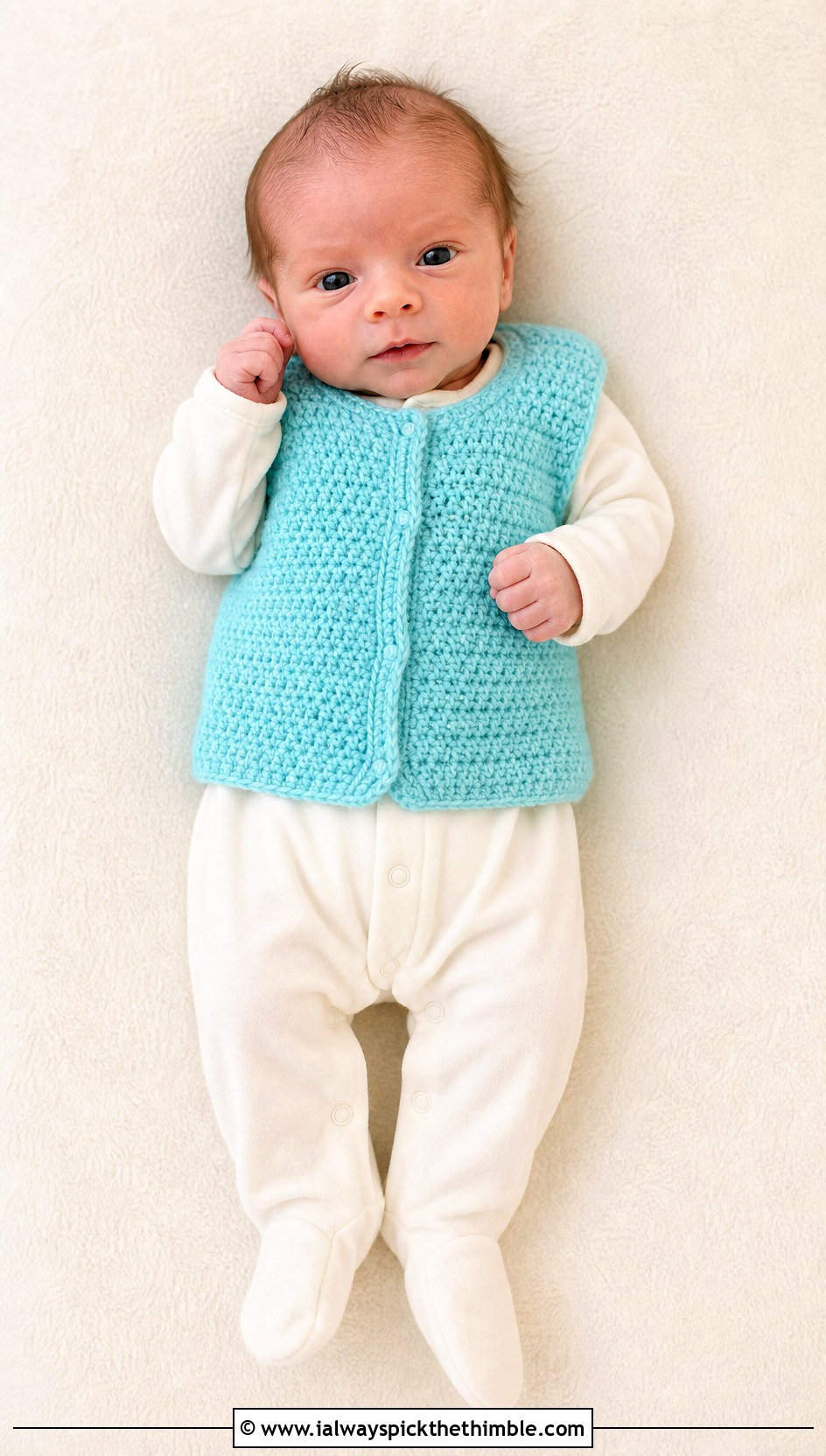 Crochet Preemie Sleeveless Vest With Footed Jumpsuit - 20 Crochet Premie Clothes and outfit ideas