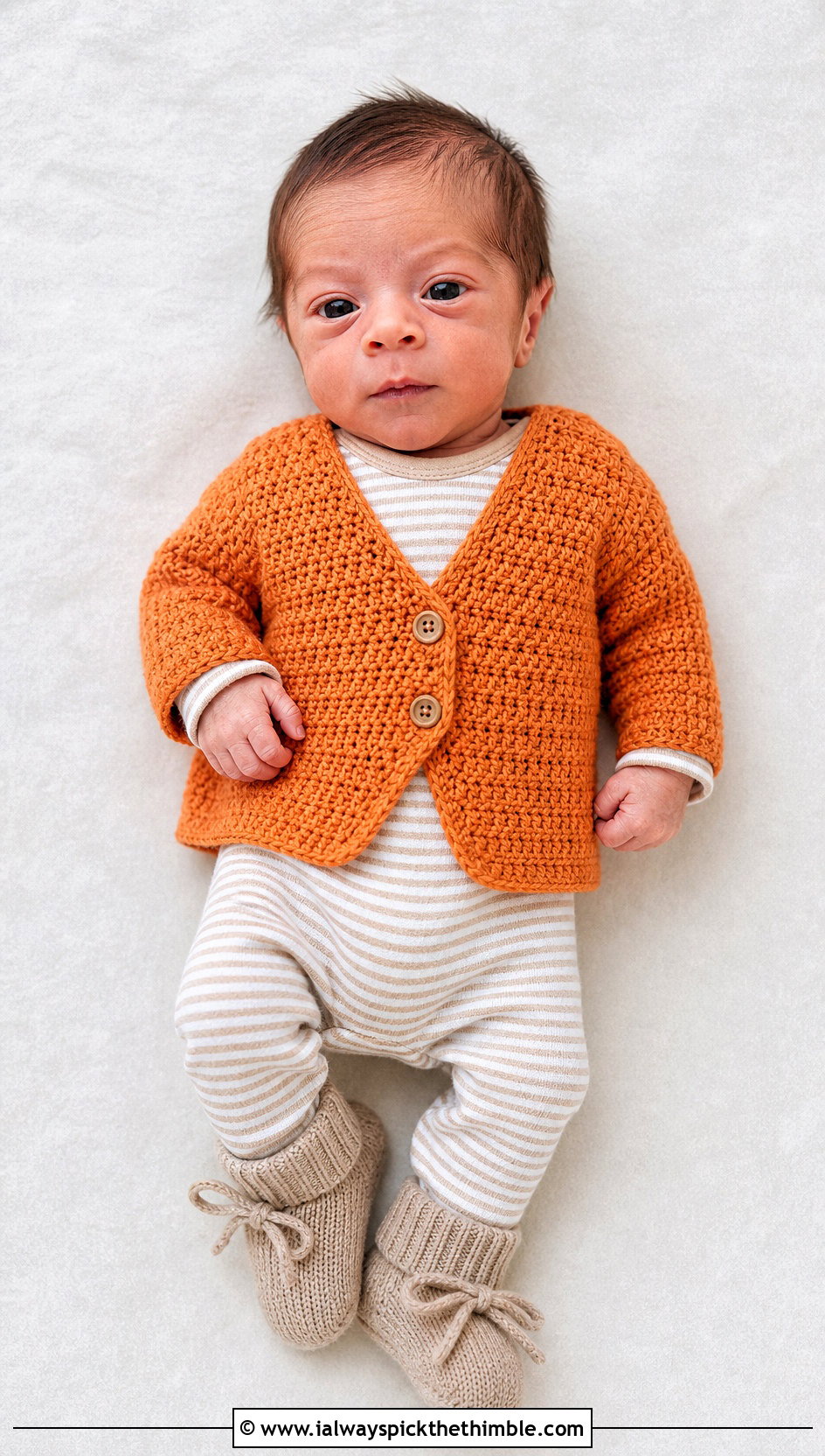 Crochet Preemie V Neck Cardigan With Striped One Piece - 20 Crochet Premie Clothes and outfit ideas