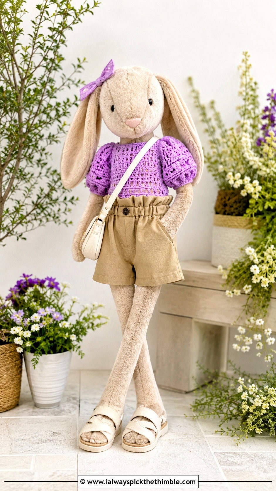 Crochet Puff Sleeve Blouse With Paperbag Shorts - 25 crochet jellycat clothes and outfit ideas