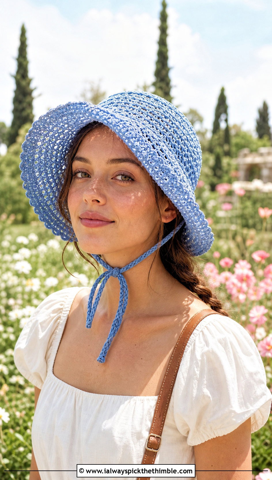 Crochet Raffia Bonnet Hat With Prairie Dress - 20 crochet raffia hat outfit ideas