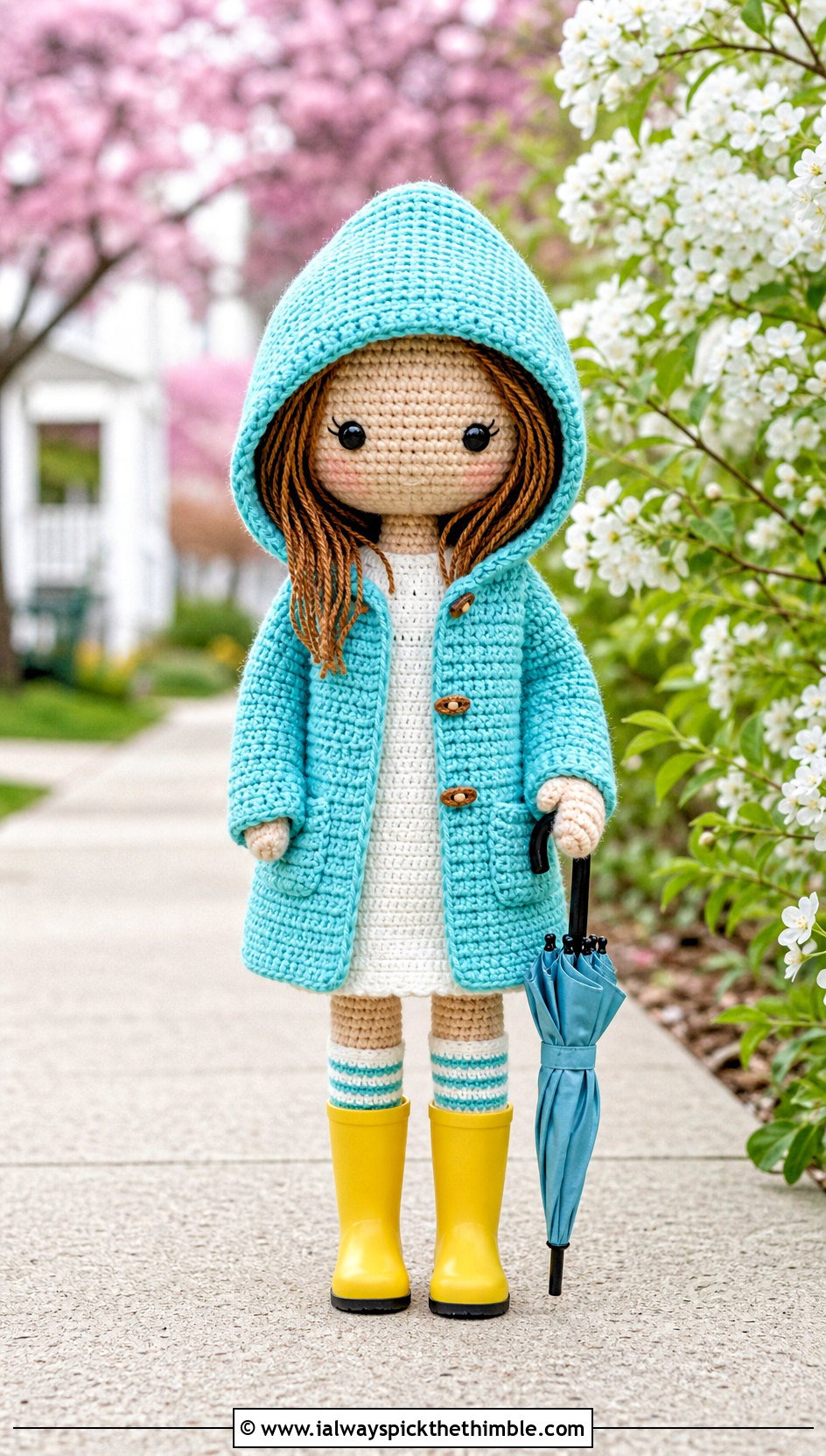 Crochet Raincoat With Shift Dress And Rain Boots - 20 crochet doll and clothes and outfit ideas