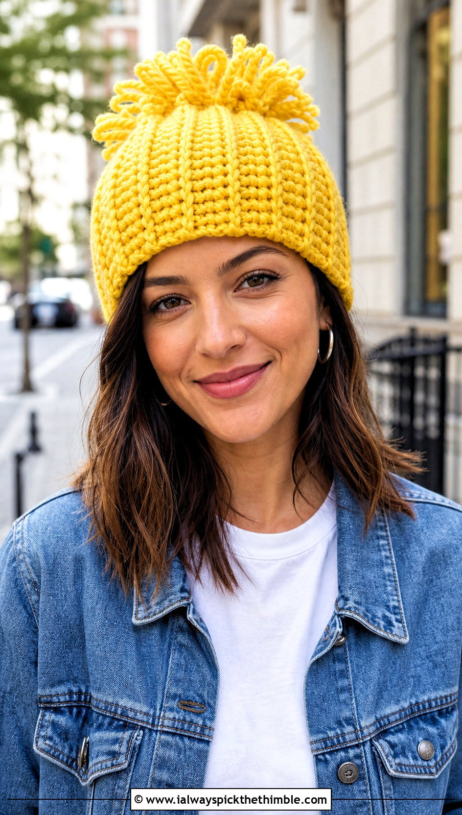 Crochet Ribbed HDC Fun Fringe Hat With Denim Jacket - 15 Crochet Ribbed Hdc Fun Fringe Hat outfit ideas
