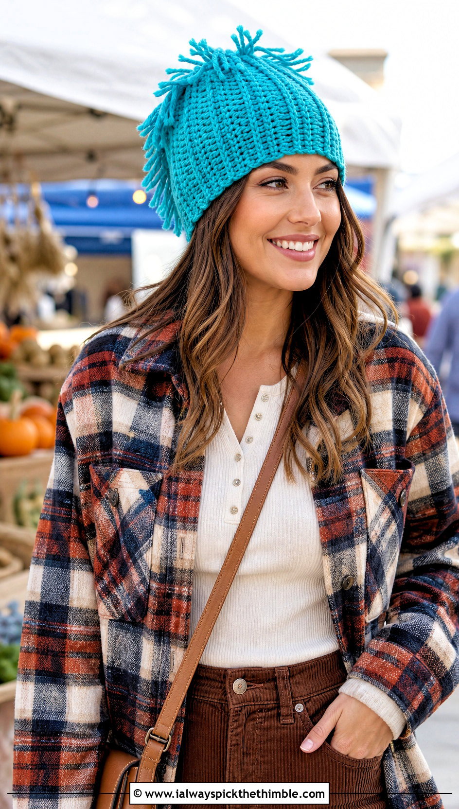 Crochet Ribbed HDC Fun Fringe Hat With Plaid Shacket - 15 Crochet Ribbed Hdc Fun Fringe Hat outfit ideas