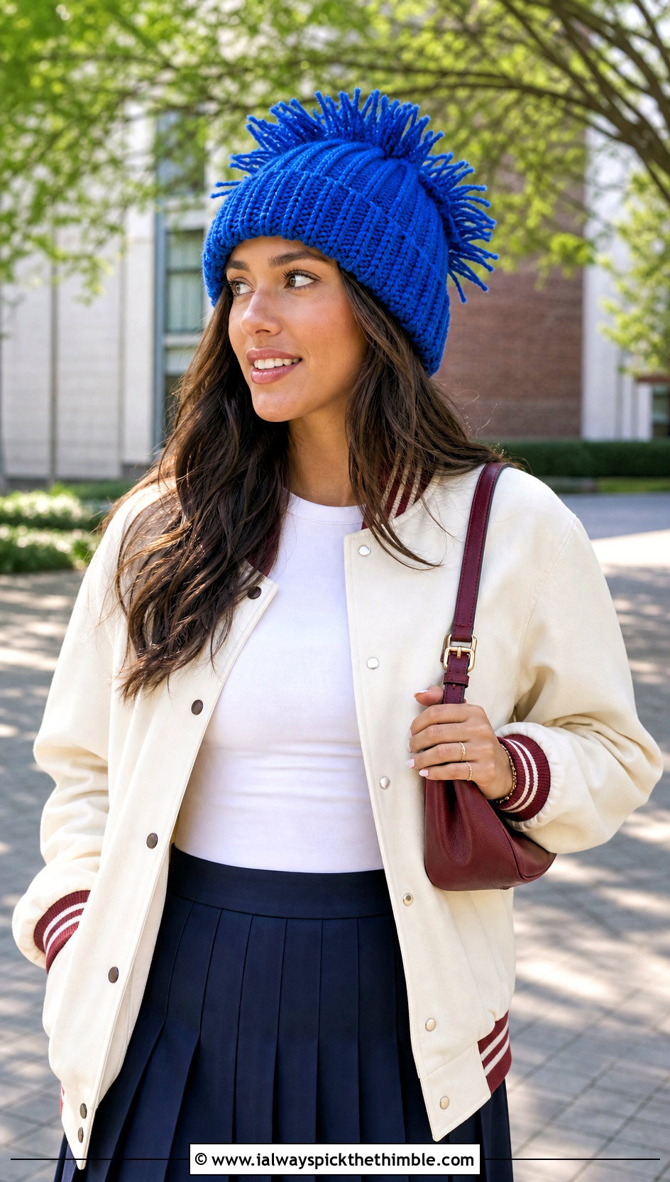 Crochet Ribbed HDC Fun Fringe Hat With Varsity Jacket - 15 Crochet Ribbed Hdc Fun Fringe Hat outfit ideas