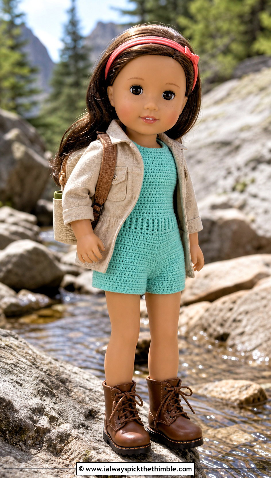 Crochet Romper With Utility Jacket - 15 Crochet Wellie Wishers Doll Clothes and outfit ideas