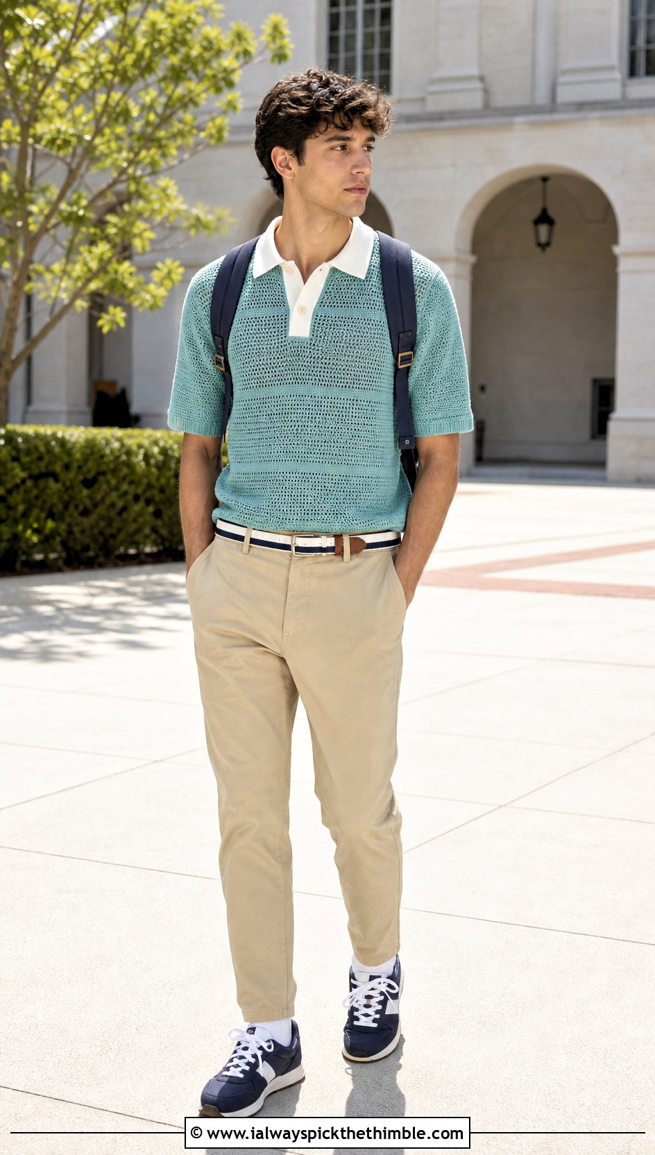 Crochet Rugby Shirt With Chinos - 20 Crochet Guys Clothes and outfit ideas