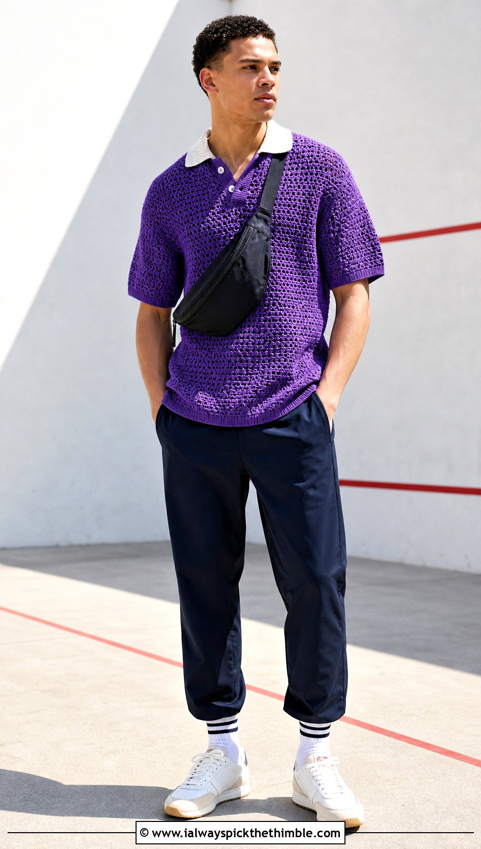 Crochet Rugby Shirt With Track Pants - 25 mens crochet shirt outfit ideas