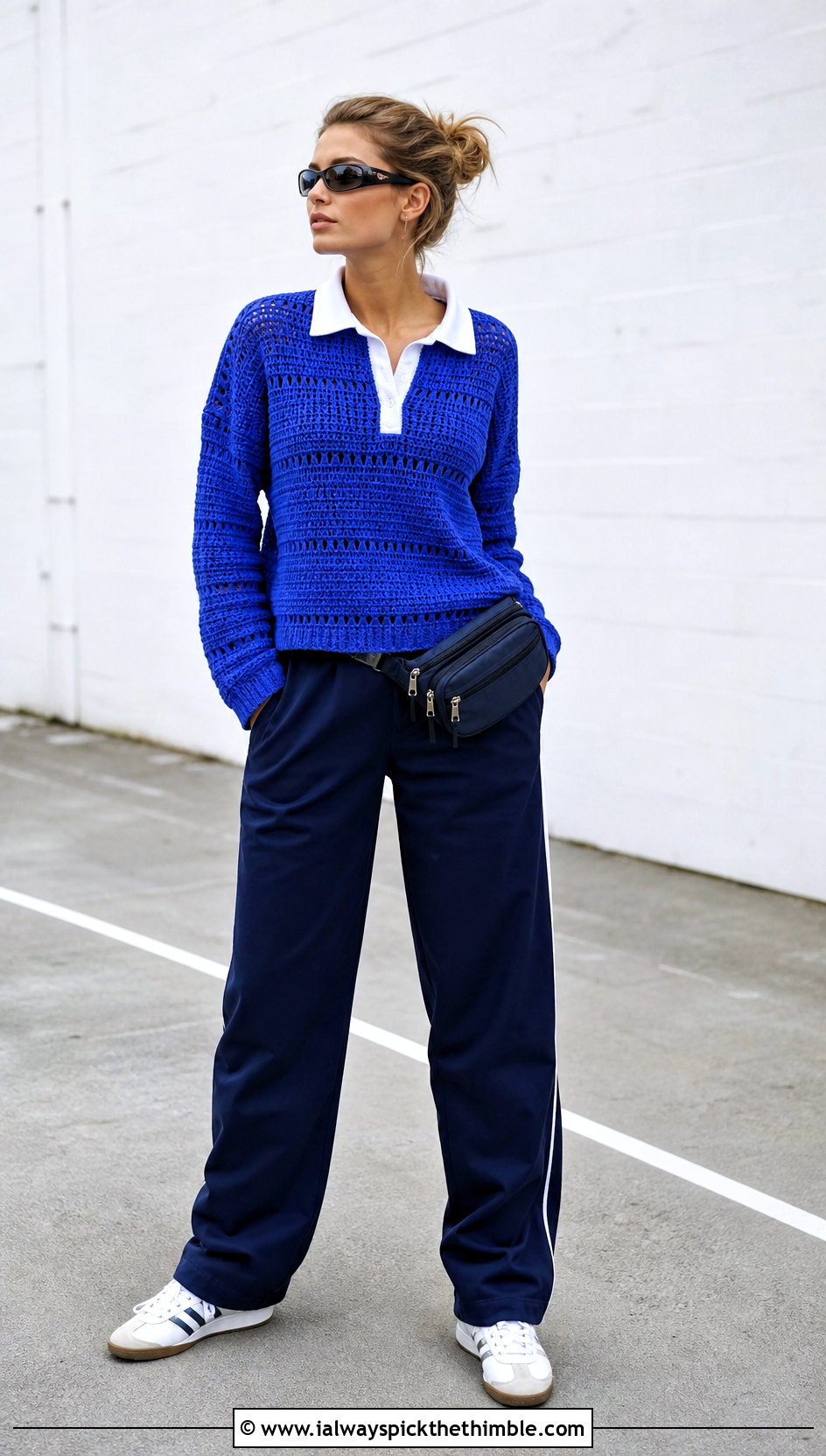 Crochet Rugby Shirt With Track Pants - 25 crochet shirt outfit ideas