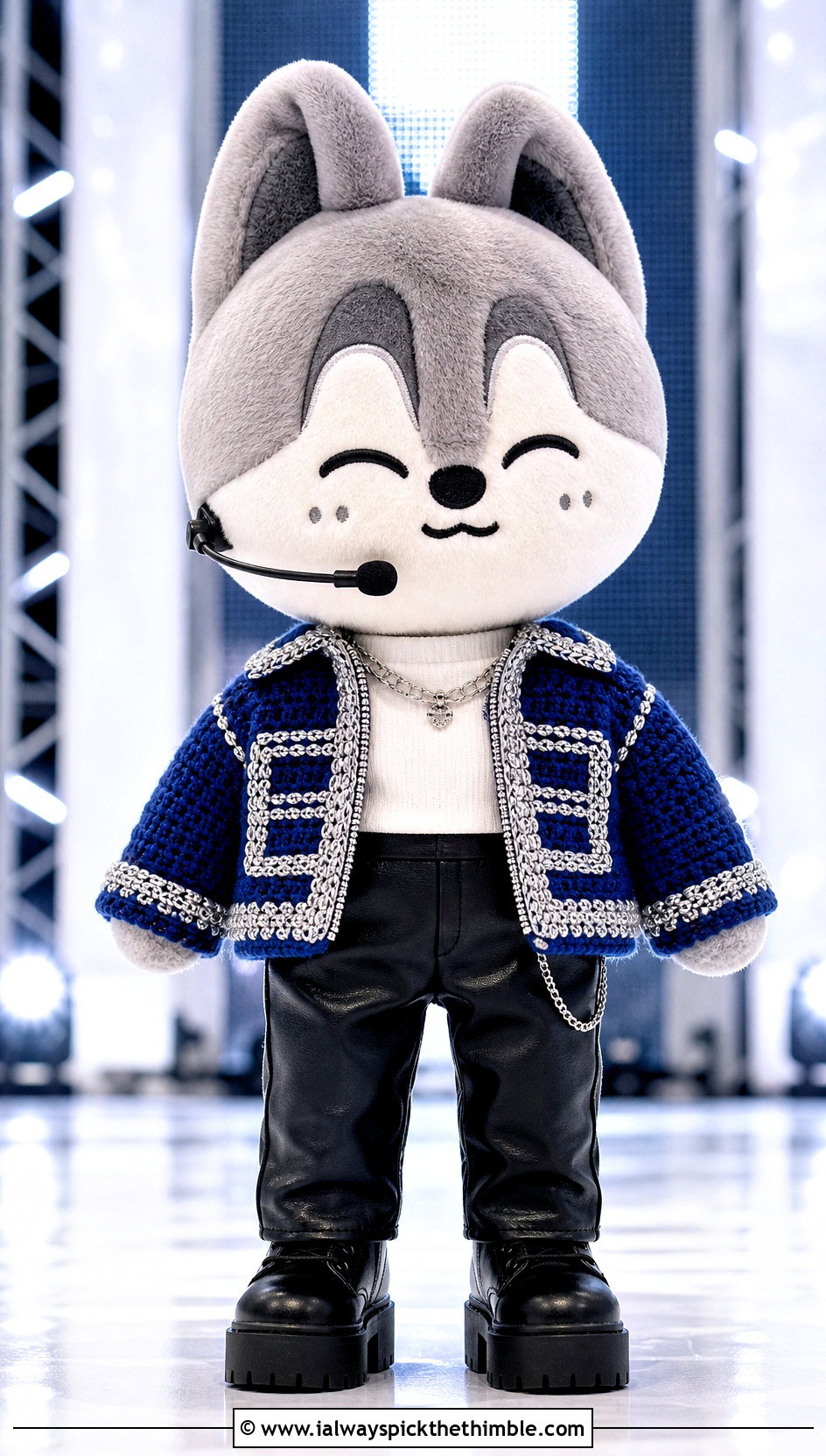 Crochet SKZOO Concert Jacket With Faux Leather Pants - 25 skzoo crochet clothes and outfit ideas