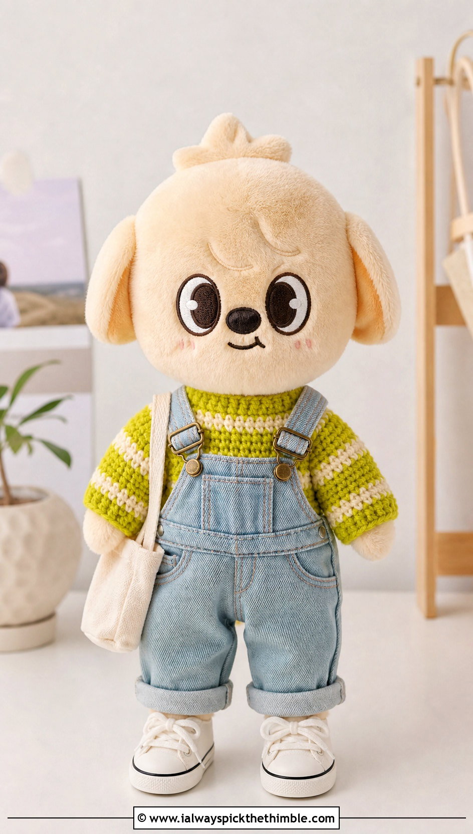 Crochet SKZOO Striped Pullover With Denim Overalls - 25 skzoo crochet clothes and outfit ideas