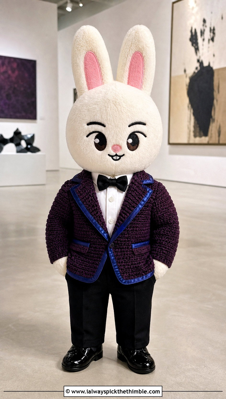 Crochet SKZOO Tuxedo Jacket With Tailored Trousers - 20 Crochet Skzoo Clothes and outfit ideas