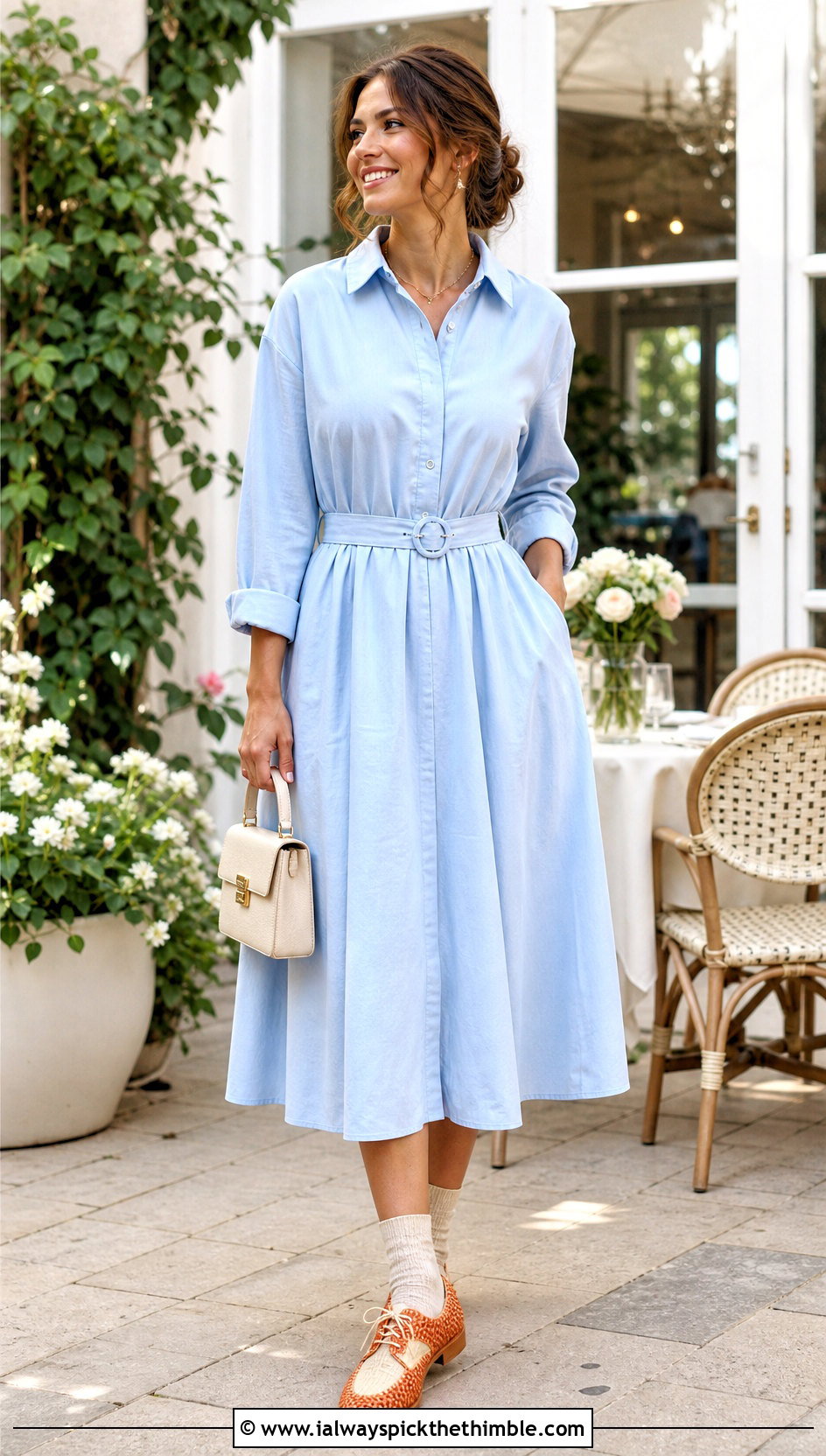 Crochet Saddle Oxfords With Shirt Dress - 15 Crochet Oxford Shoes outfit ideas