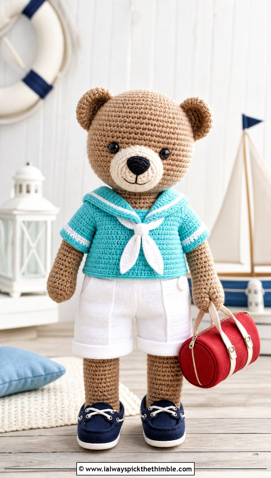 Crochet Sailor Top and Pleated Shorts for Amigurumi - 15 Clothes For Amigurumi outfit ideas