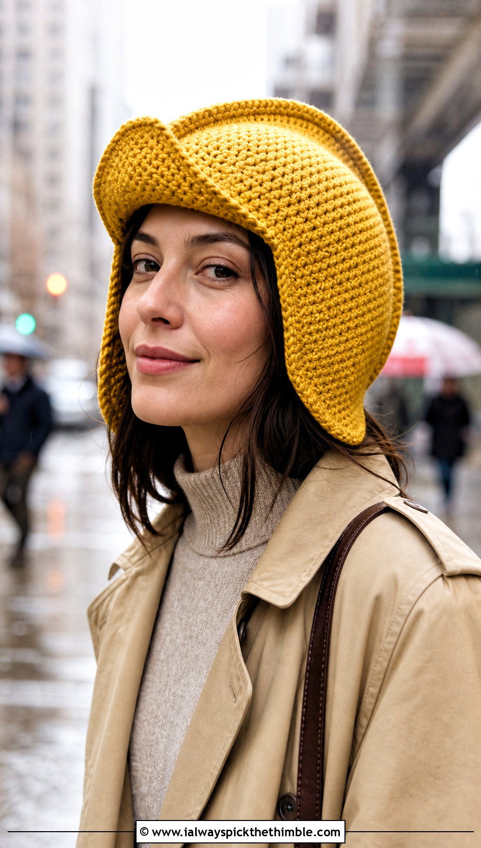 Crochet Sallet Knight Hat With Trench Coat - 15 Knight Crochet Hat outfit ideas