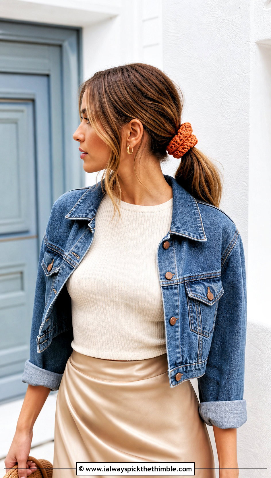 Crochet Scrunchie With Satin Skirt - 20 Small Crochet Projects Clothes and outfit ideas