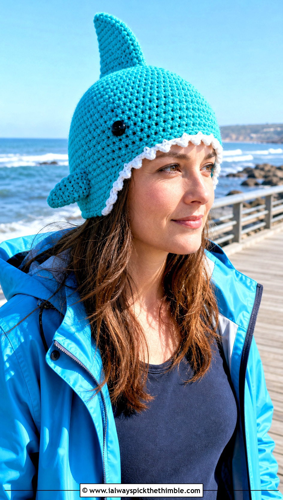 Crochet Shark Hat With Rain Jacket - 20 Crochet Character Hat outfit ideas