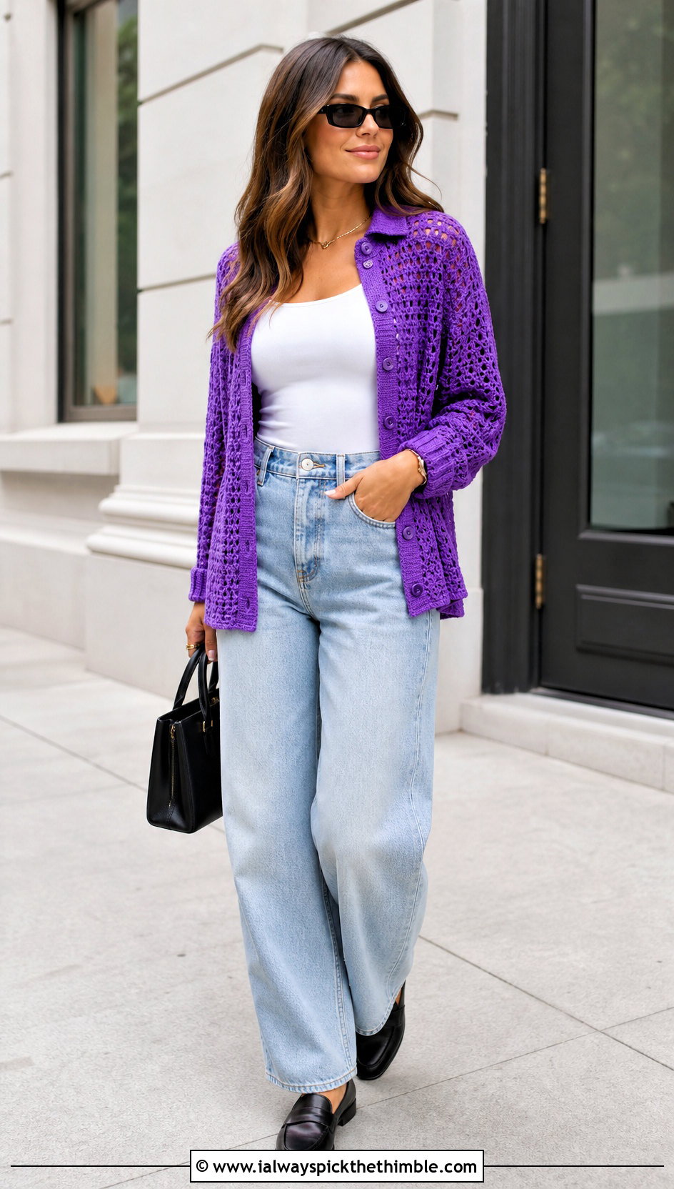 Crochet Shirt Cover Up With Barrel Jeans - 25 crochet cover up outfit ideas
