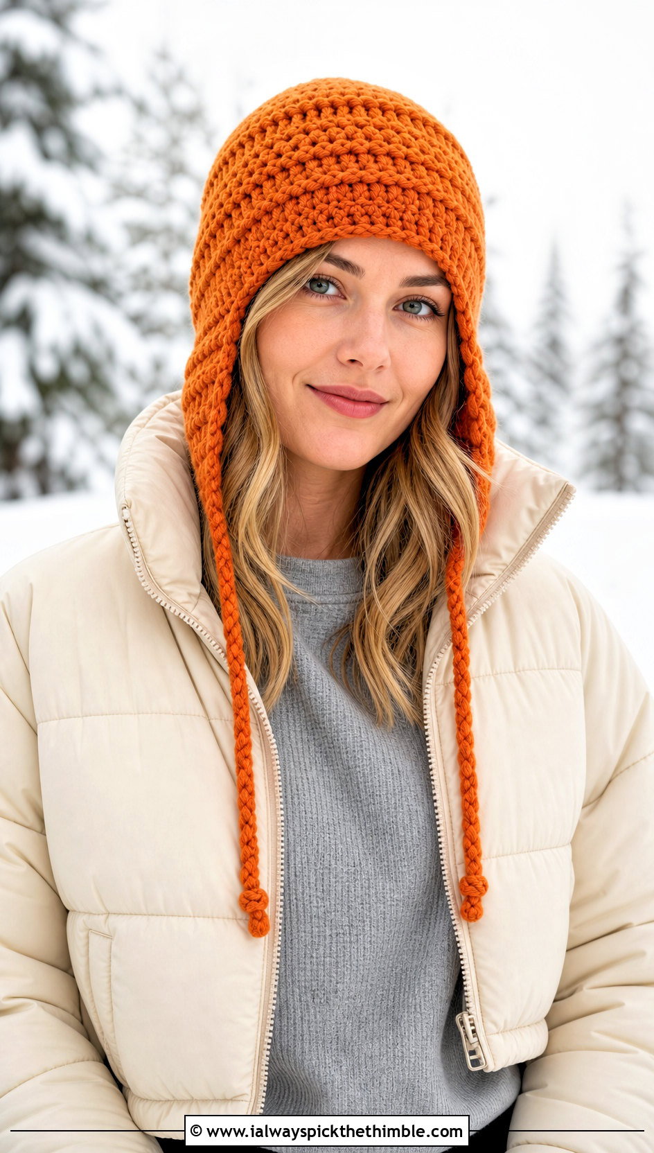 Crochet Short Row Earflap Hat With Puffer Jacket - 20 Crochet Short Rows Hat outfit ideas