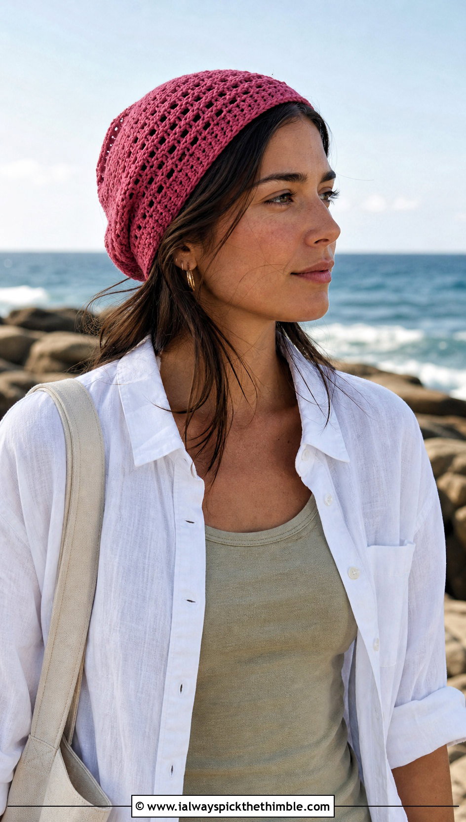 Crochet Short Row Lightweight Beanie With Linen Layers - 20 Crochet Short Rows Hat outfit ideas