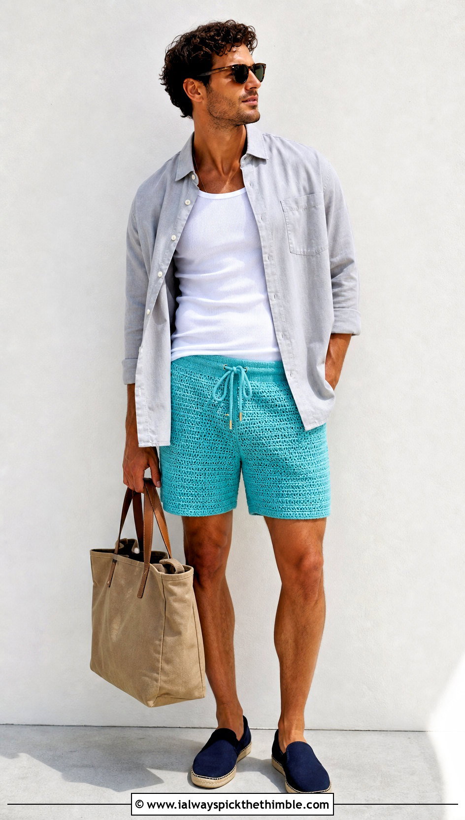 Crochet Shorts With Oversized Shirt - 20 Crochet Guys Clothes and outfit ideas