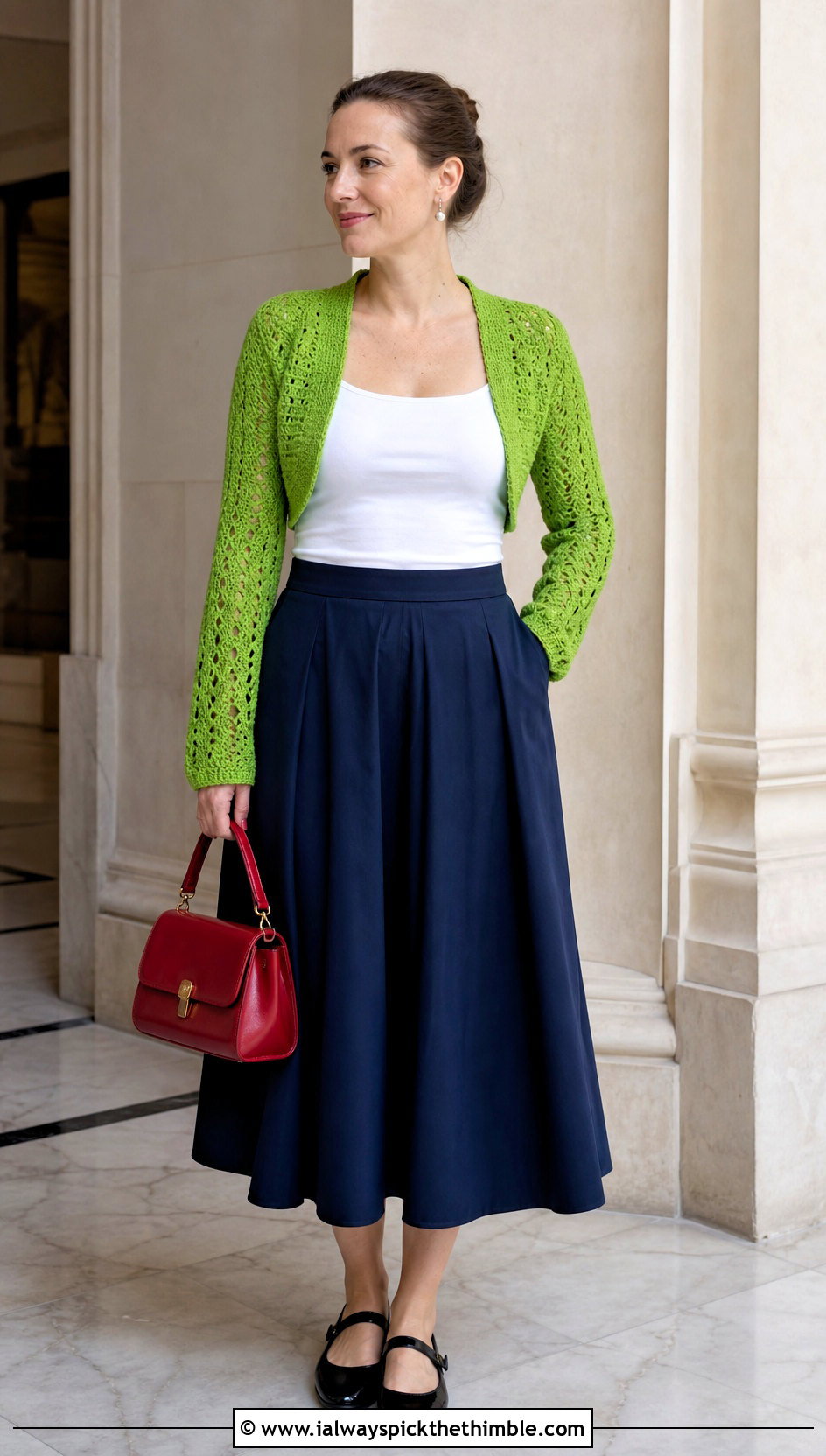 Crochet Shrug Cardigan With Tank And Midi Skirt - 20 3 weight yarn crochet cardigan outfit ideas