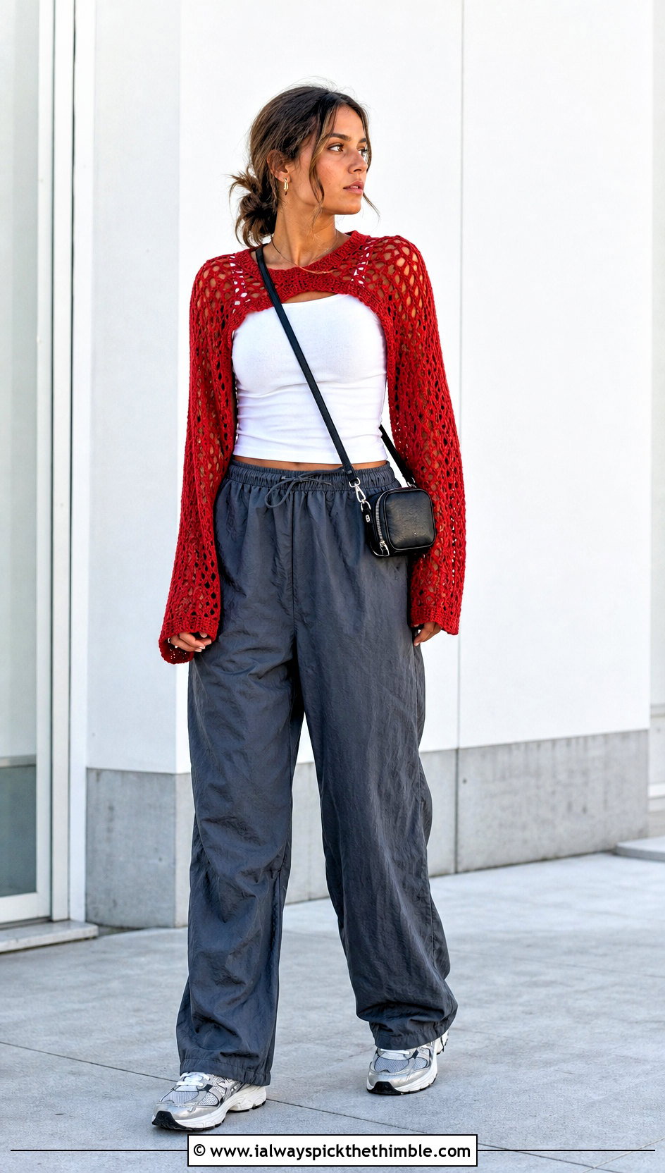 Crochet Shrug With Tank Top And Parachute Pants - 25 crochet clothes and outfit ideas