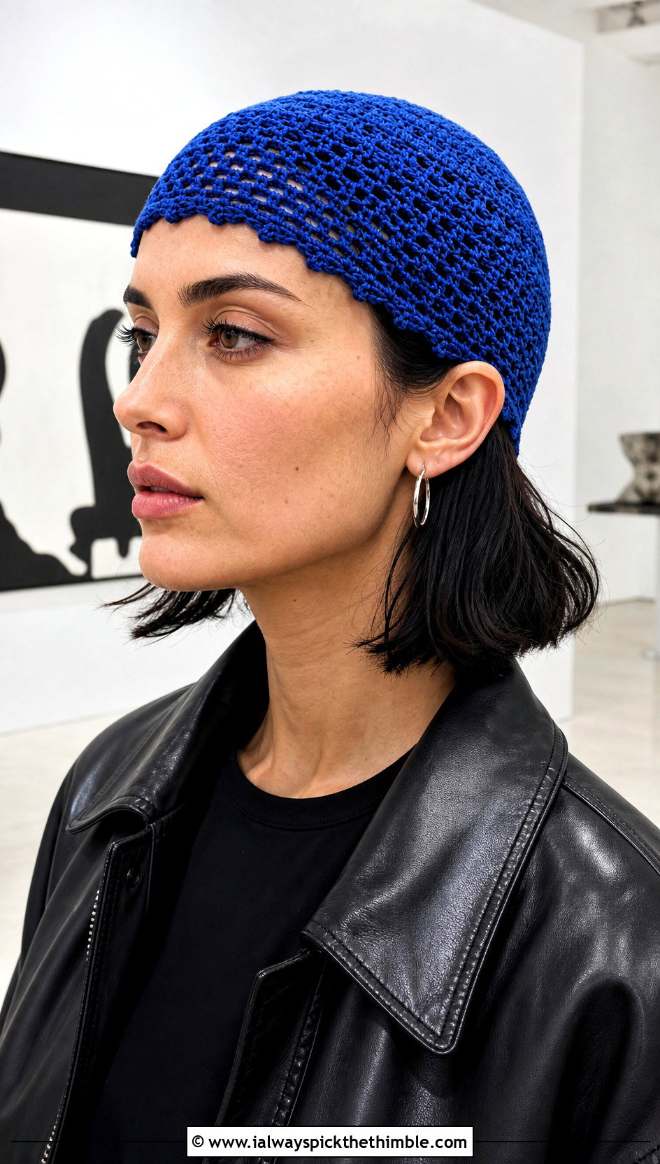 Crochet Skull Cap With Leather Jacket And Black Jeans - 25 crochet hat outfit ideas